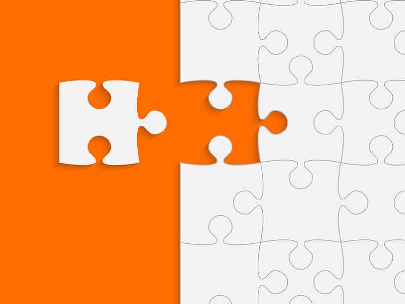 orange and white jigsaw
