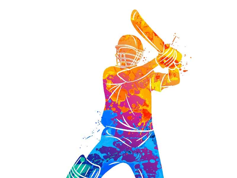 stylised cricketer
