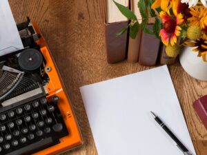writing pad and typewriter